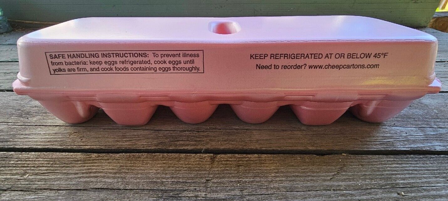 Styrofoam Egg Cartons (50 pack) Pink